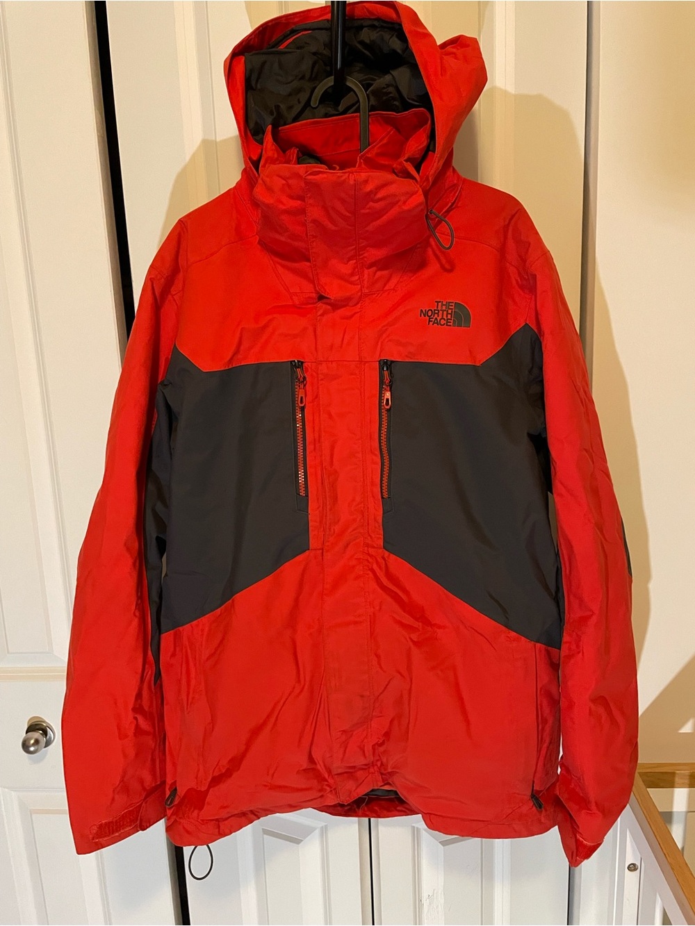 The North Face Red and Black Ski Jacket with Hood